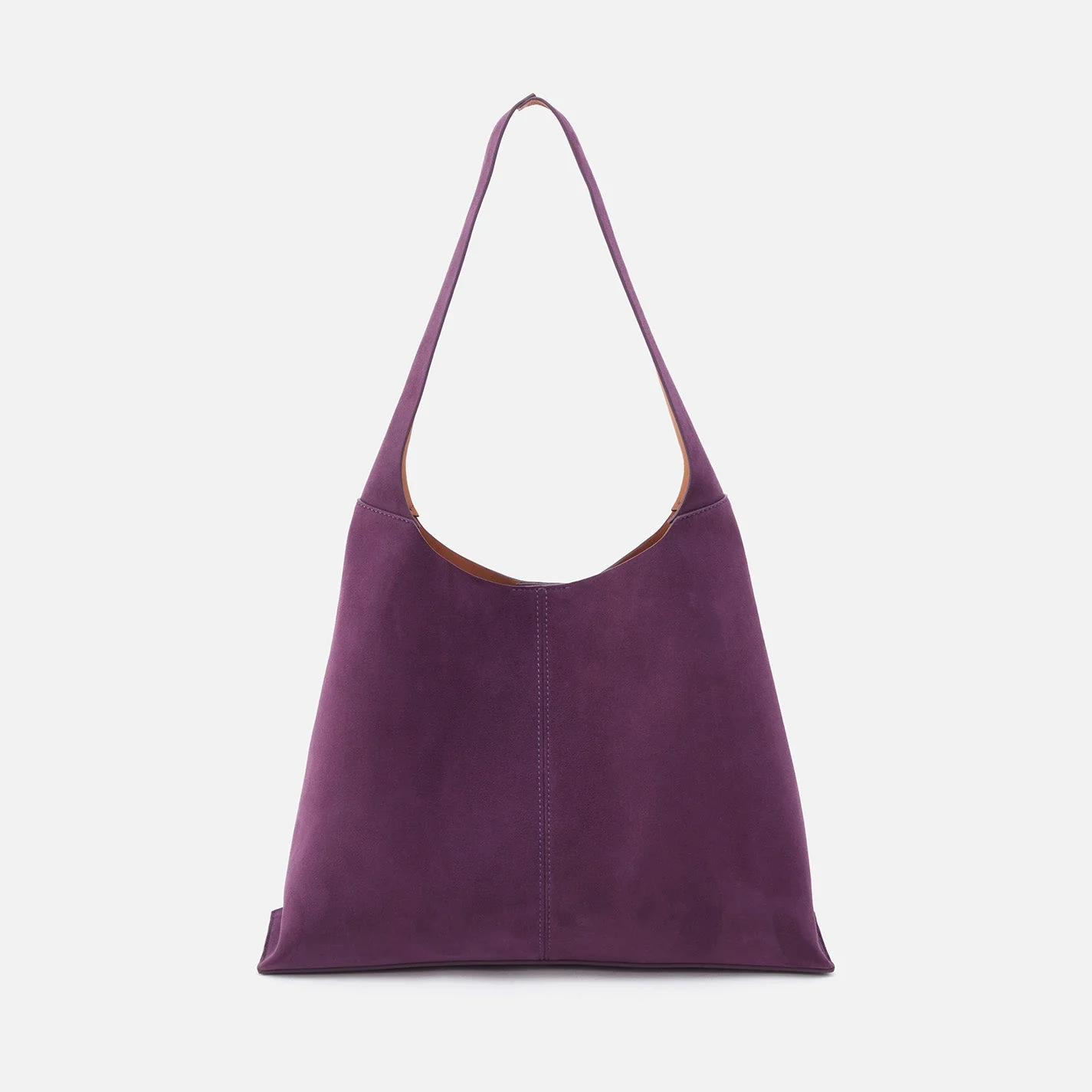 Joni Large Shoulder Bag in Bonded Suede - Viola Cognac