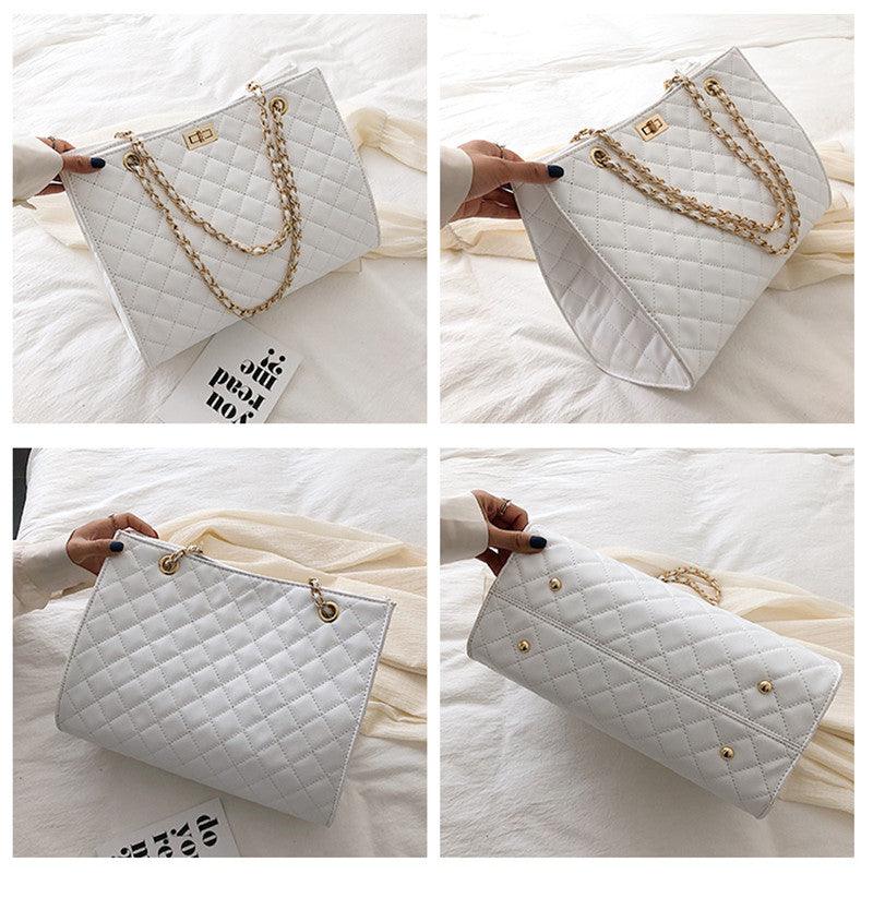 Ladies fashion shoulder bag diamond lattice pattern stylish beautiful bag