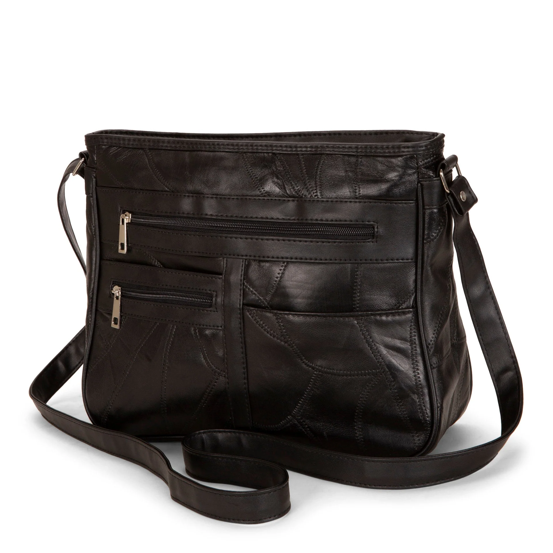 Patch Leather RFID Crossbody Bag