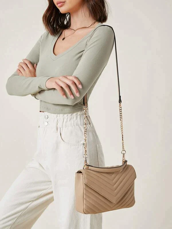 Chevron pattern satchel bag