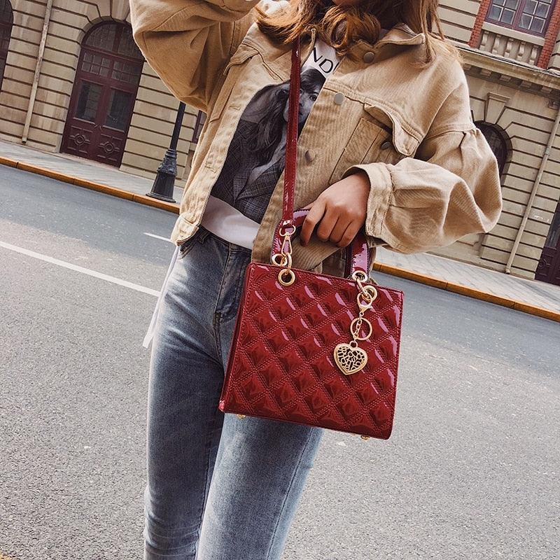 Ladies Fashion Tote Bag - Large Shiny Finish