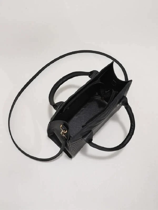 Ladies mini tote and crossbody bag chevron pattern