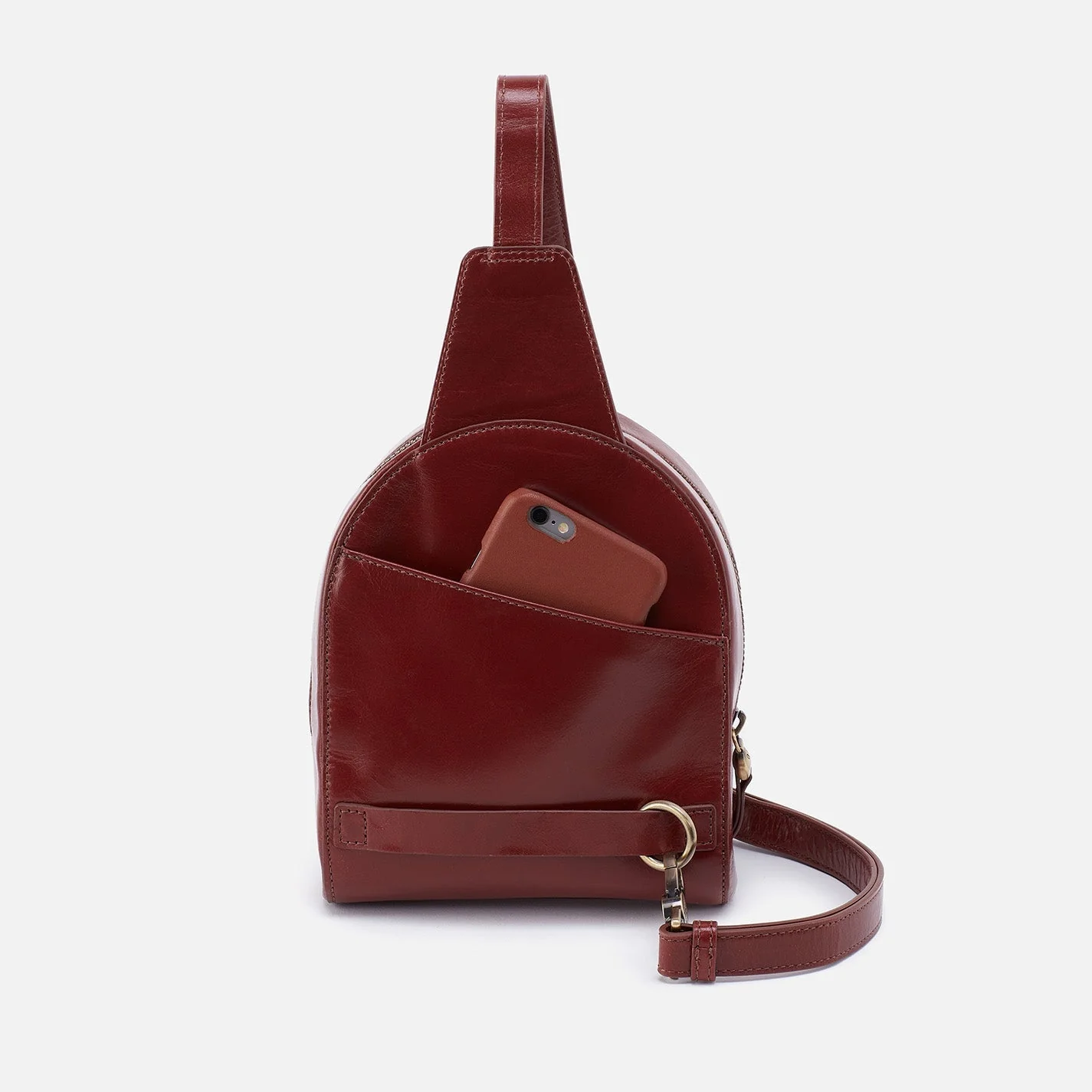 Dillon Sling in Polished Leather - Henna Sage Leaf