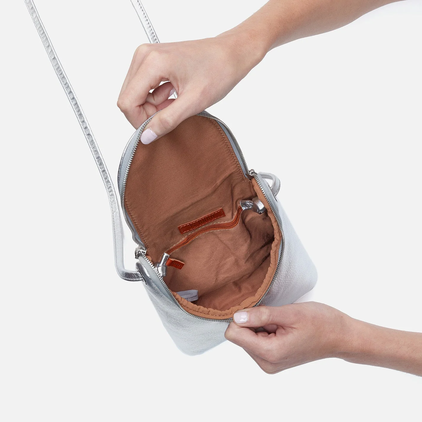 Fern Crossbody in Metallic Leather - Argento Gold Leaf