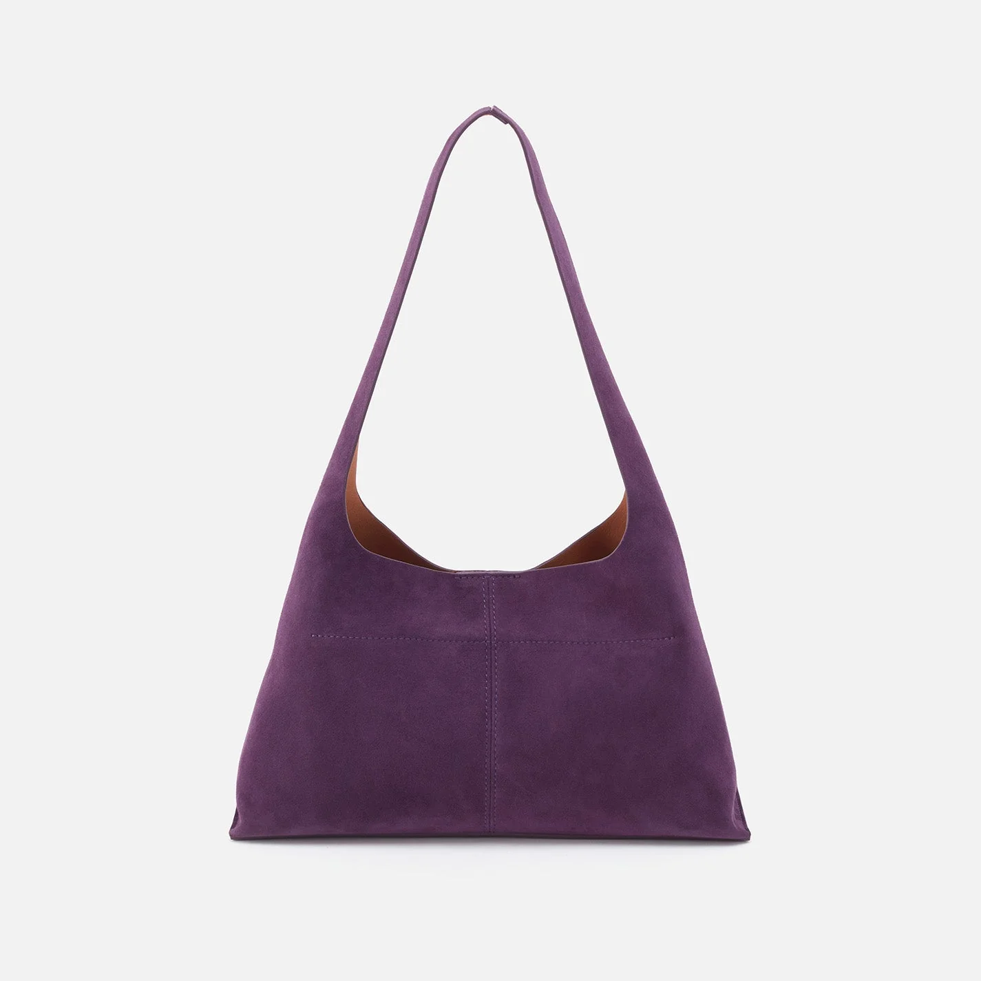 Joni Shoulder Bag in Bonded Suede - Viola Cognac
