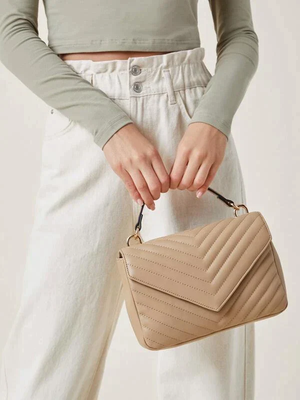 Chevron pattern satchel bag