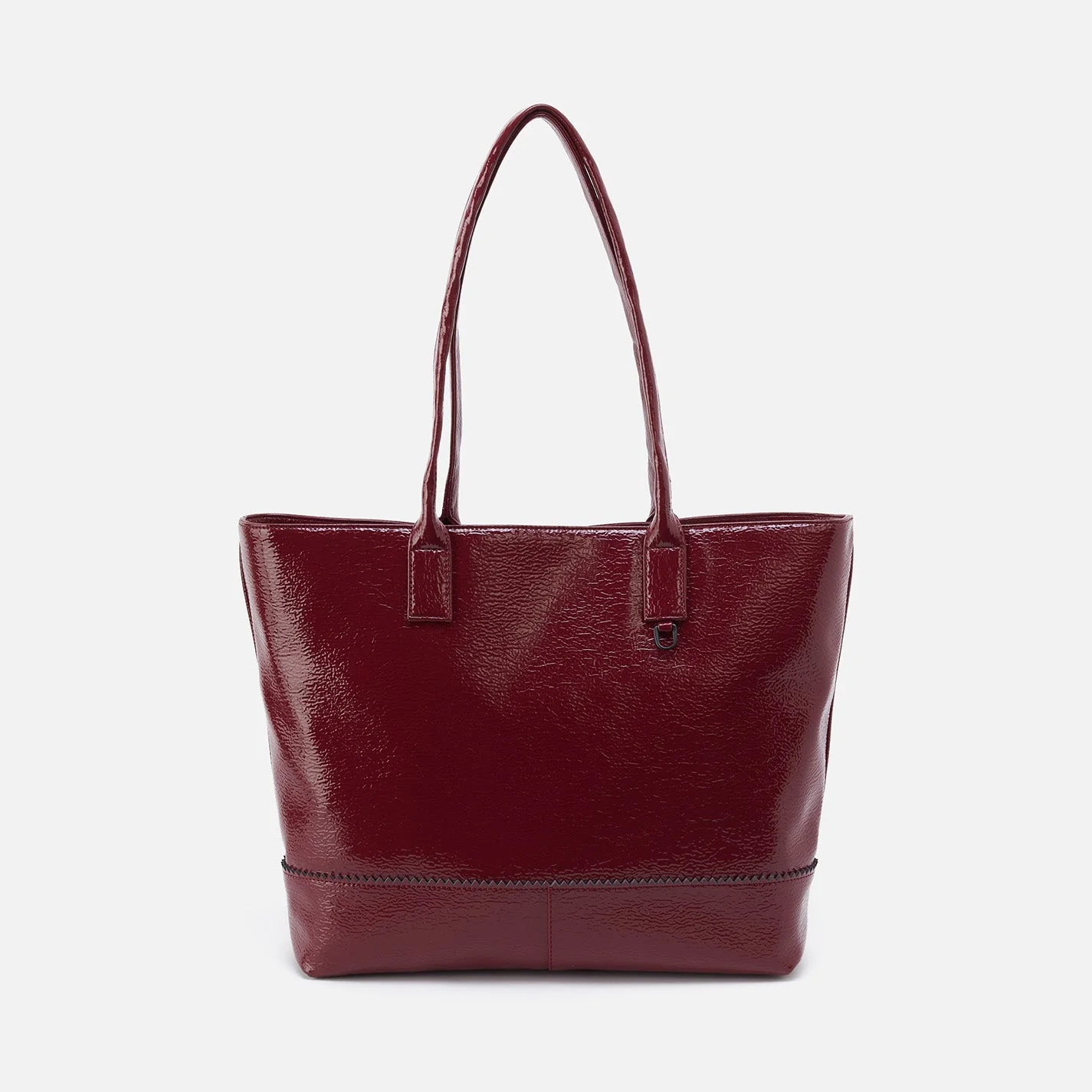 Hobo Shopper Tote in Pebbled Patent - Burgundy