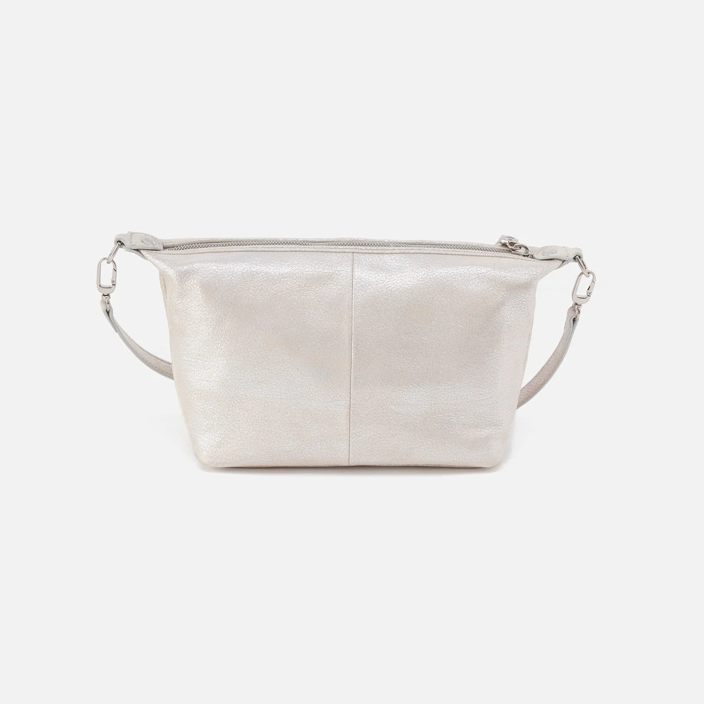 Kirby Crossbody in Metallic Leather - Silver Black