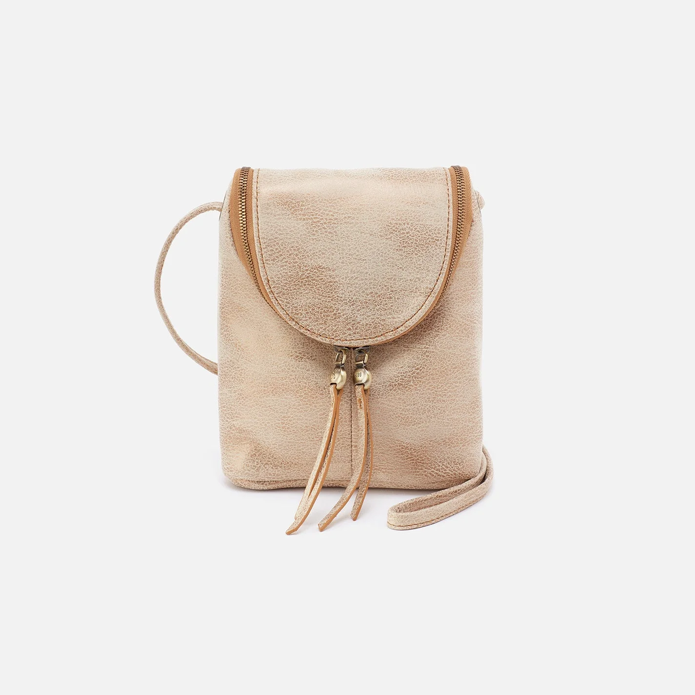 Fern Crossbody in Pebbled Leather - Sage Leaf Gold Leaf