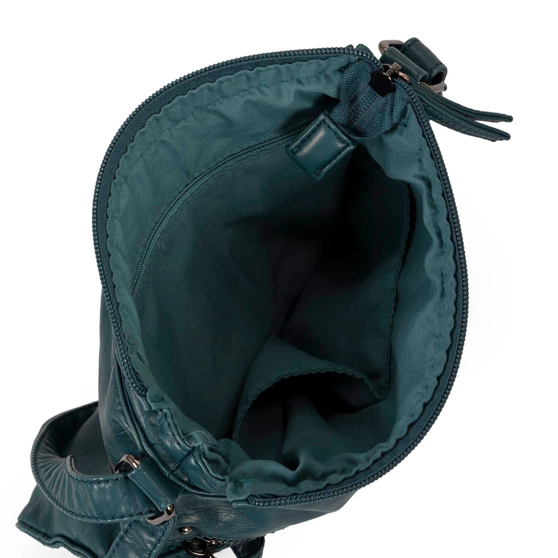 Small Faux Leather Quilted Multi Zip Crossbody