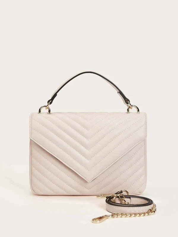 Chevron pattern satchel bag