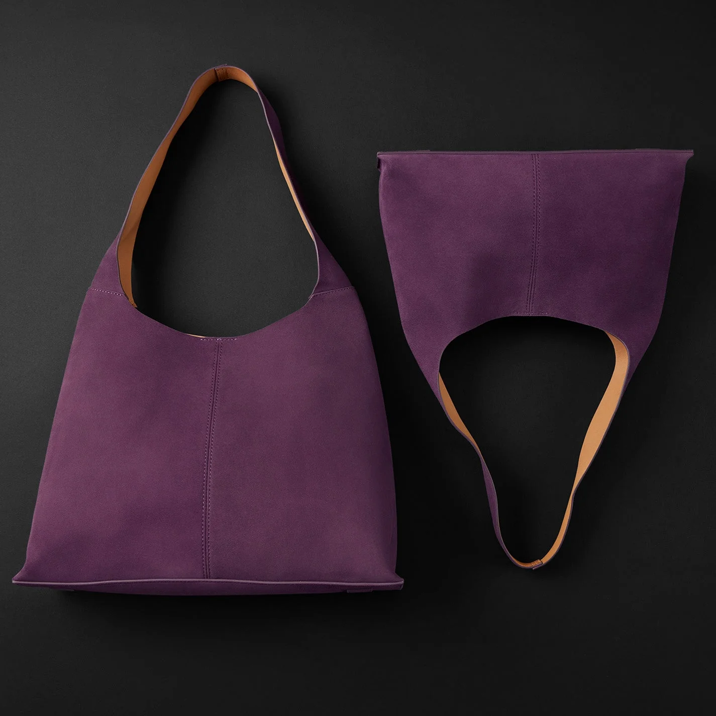 Joni Shoulder Bag in Bonded Suede - Viola Cognac