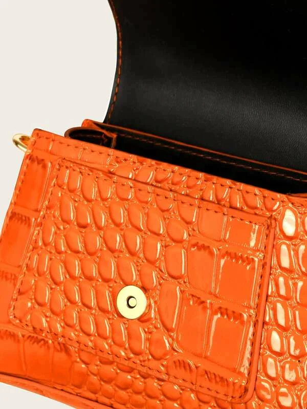 Mini satchel bag embossed