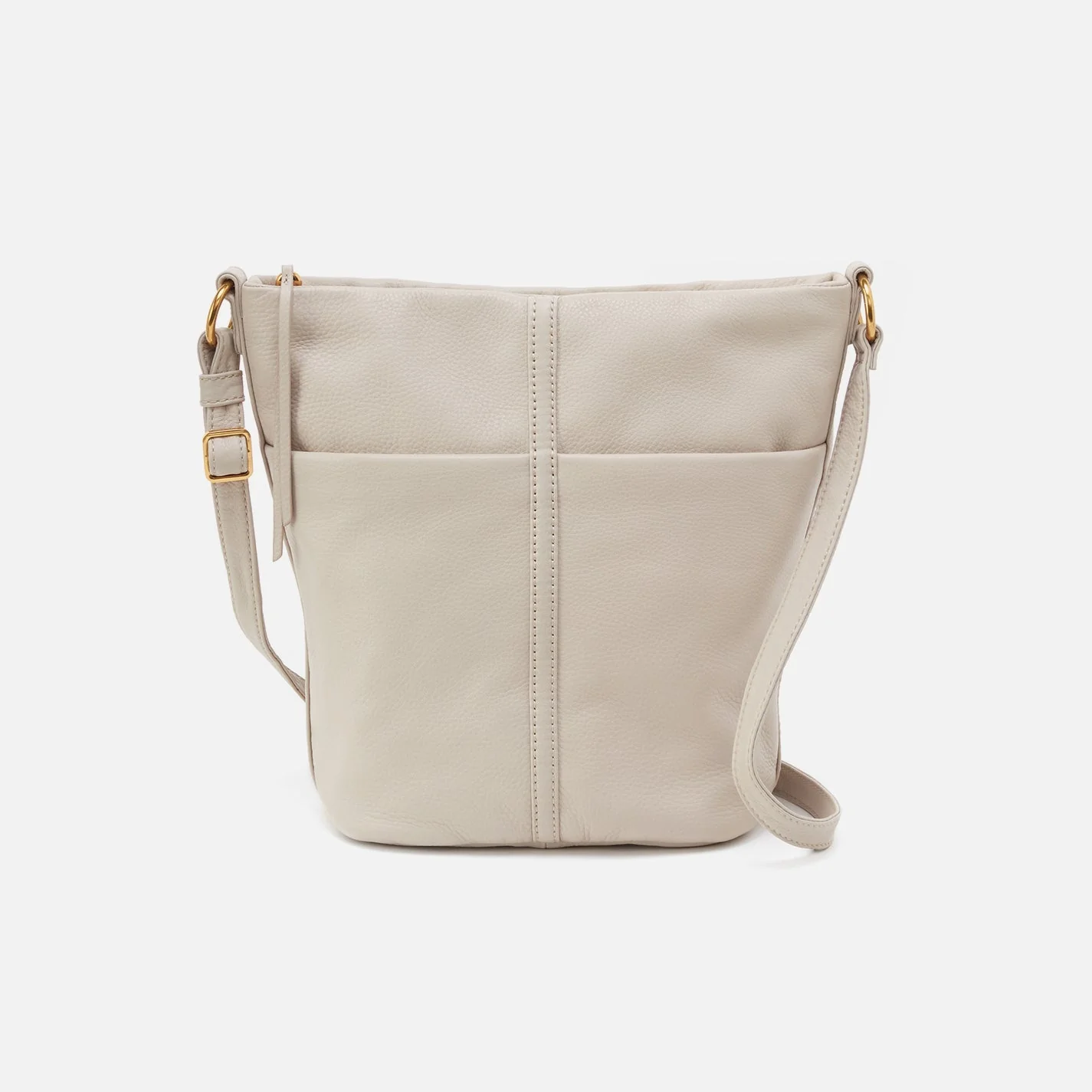 Fern Bucket Crossbody in Pebbled Leather - Black Chalk