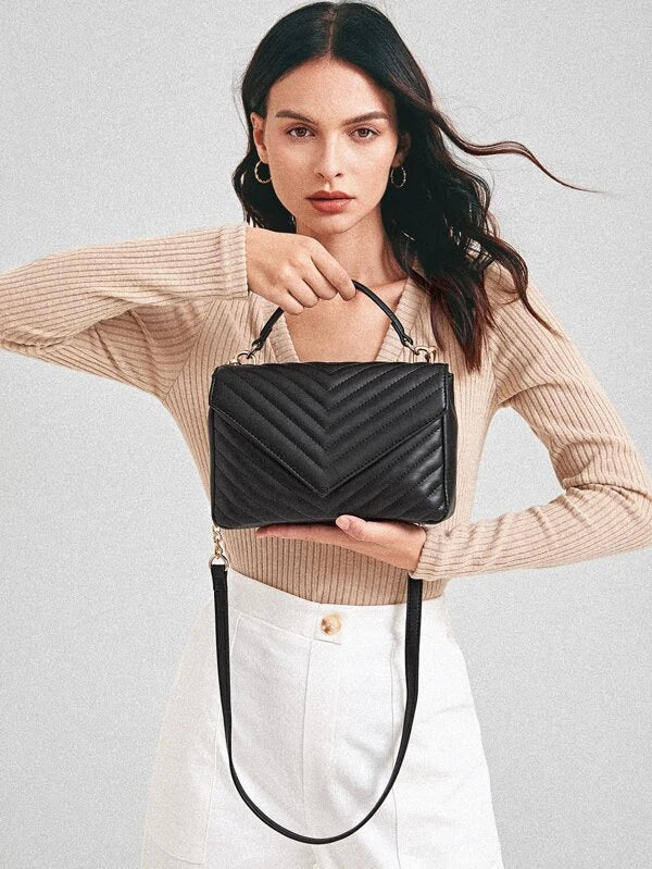 Chevron pattern satchel bag