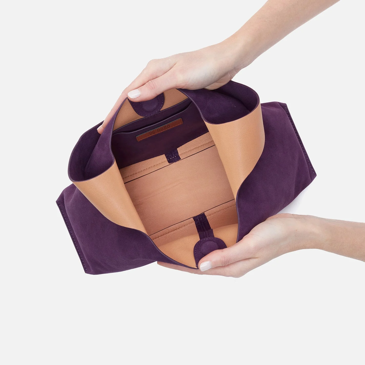 Joni Shoulder Bag in Bonded Suede - Viola Cognac