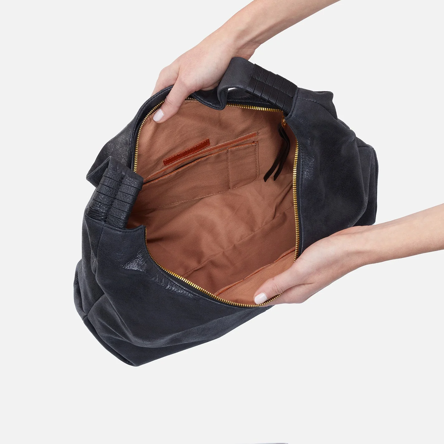 Astrid Hobo in Buffed Leather - Black