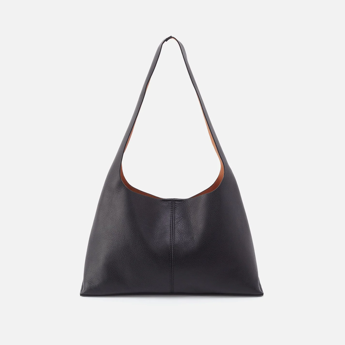 Joni Shoulder Bag in Veg Tanned Leather - Black Cognac