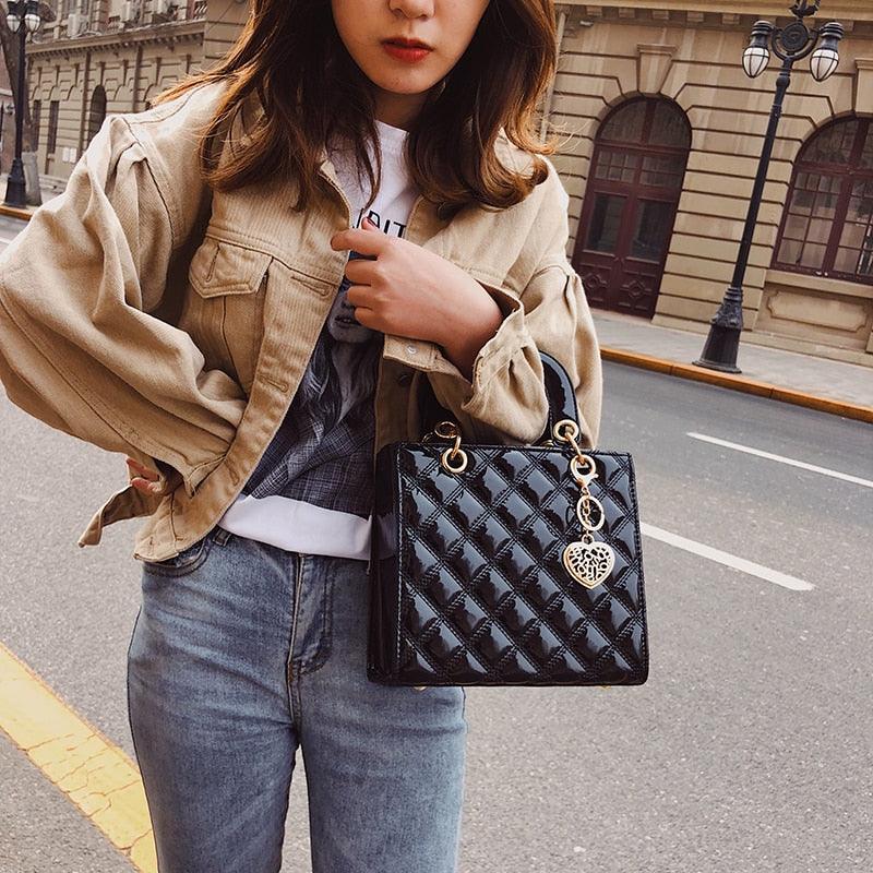 Ladies Fashion Tote Bag - Large Shiny Finish