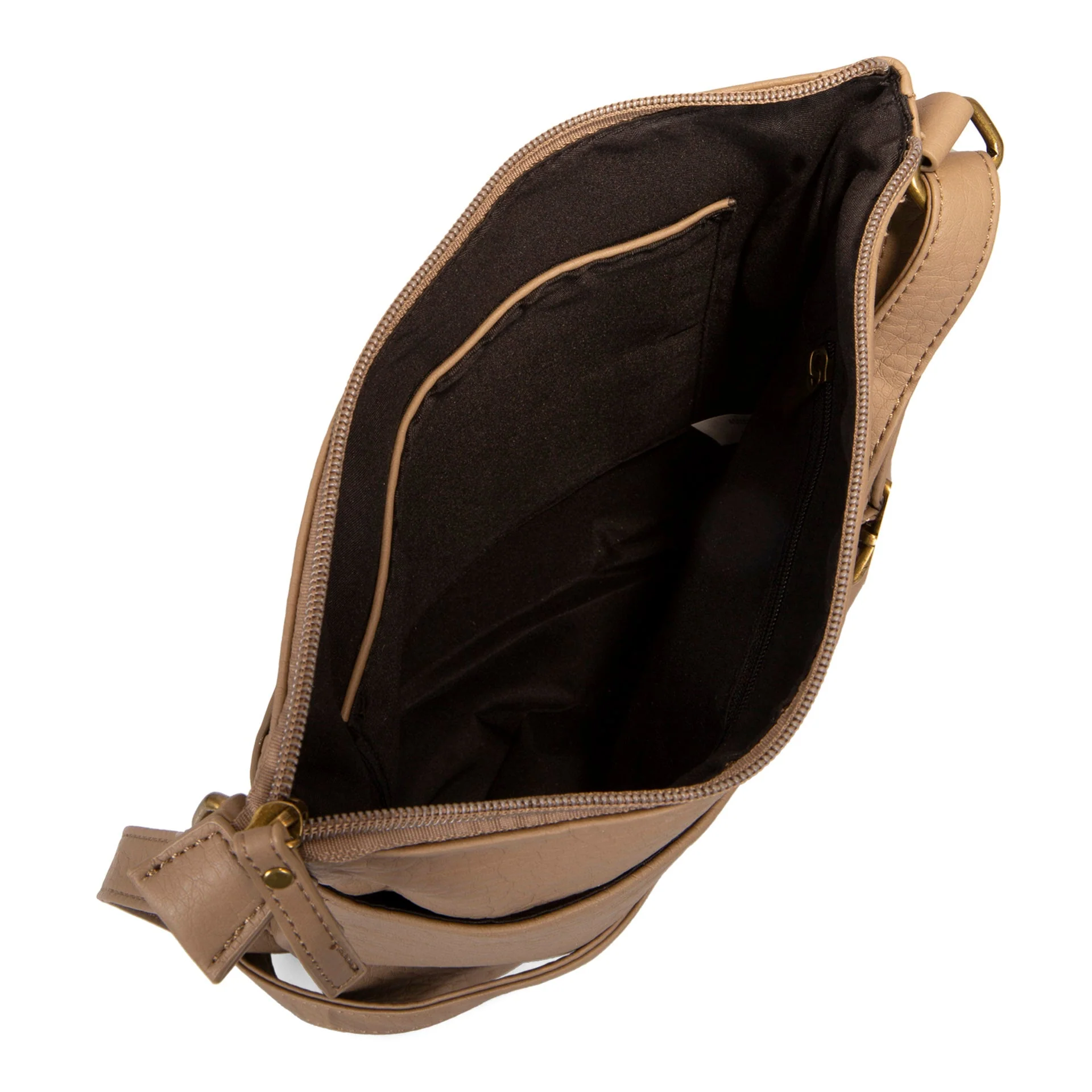 Pebbled N/S Crossbody Bag