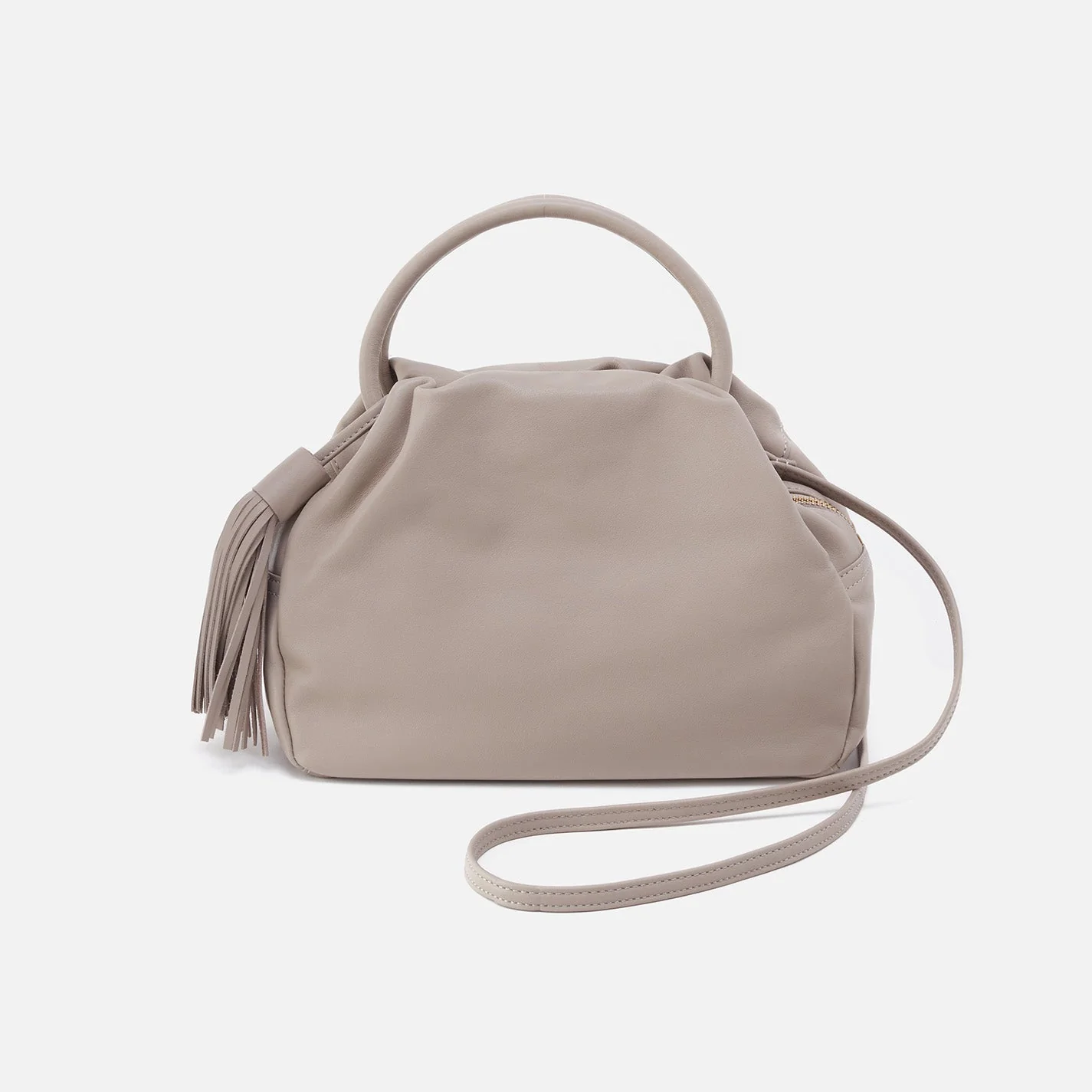 Darling Small Satchel in Silk Napa Leather - Warm Grey Arabesque