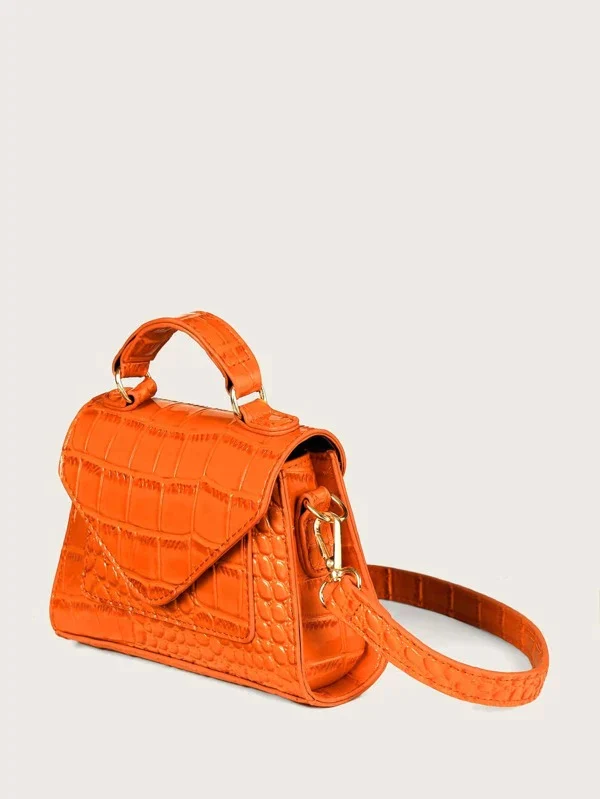 Mini satchel bag embossed