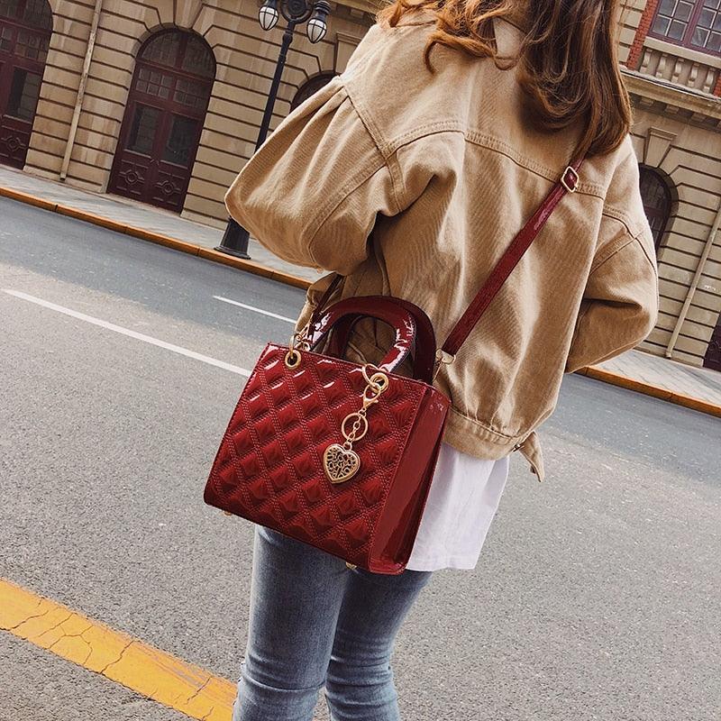 Ladies Fashion Tote Bag - Large Shiny Finish