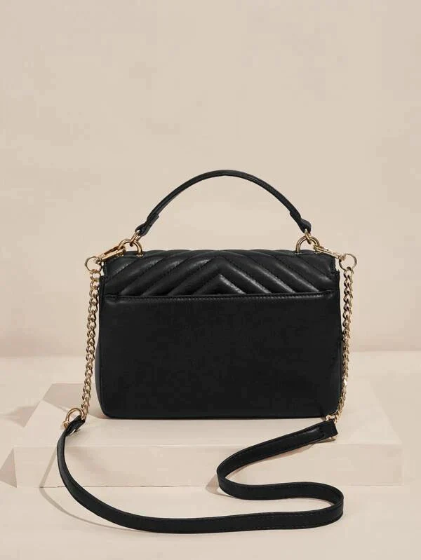 Chevron pattern satchel bag