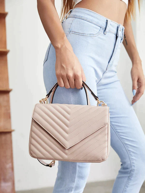 Chevron pattern satchel bag