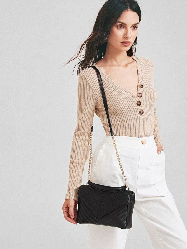 Chevron pattern satchel bag