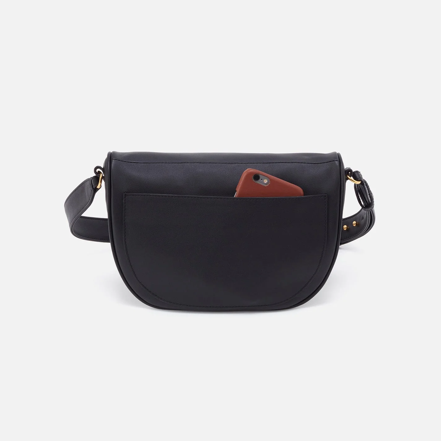 Juno Belt Bag in Silk Napa Leather - Black Granite Grey