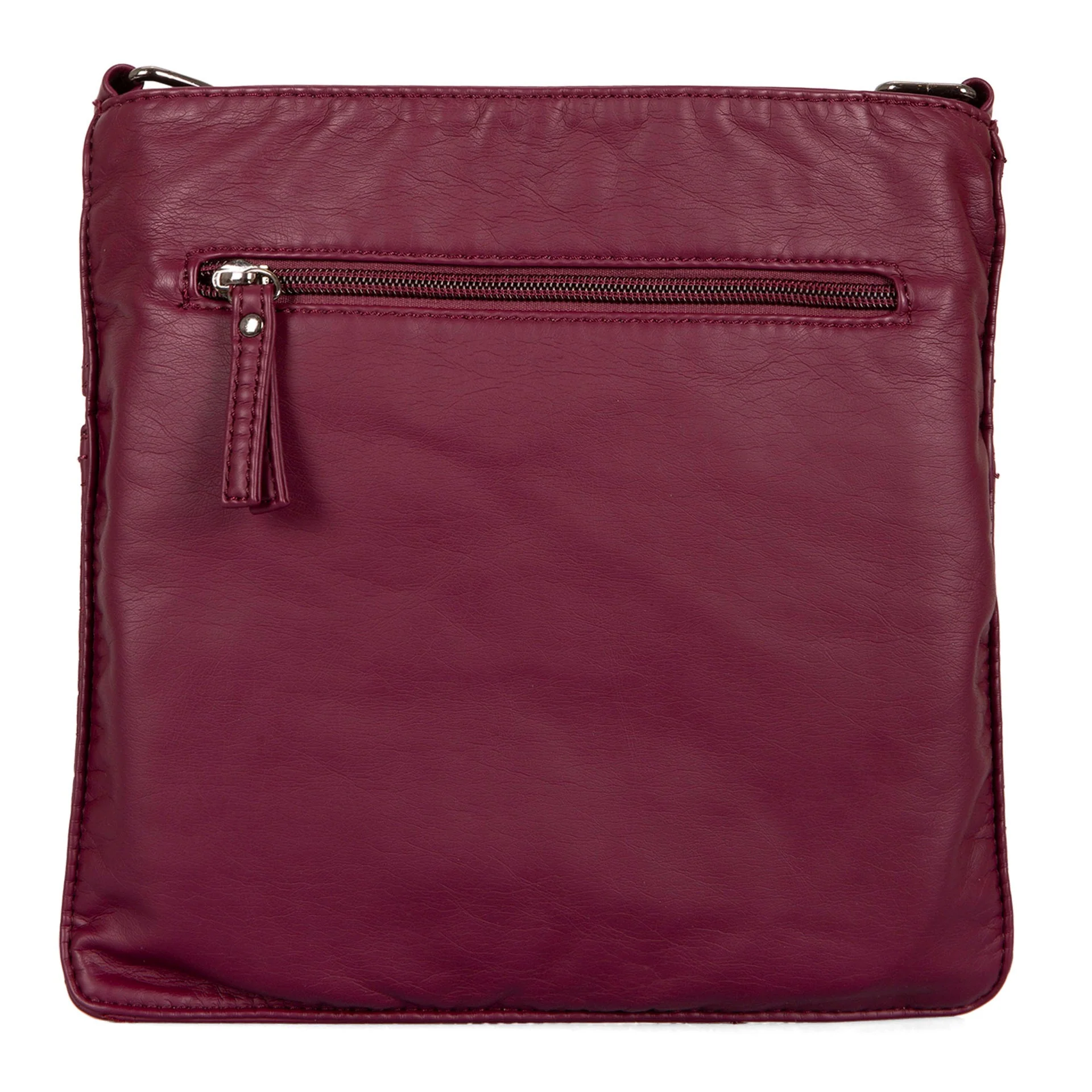 Small Faux Leather Quilted Multi Zip Crossbody