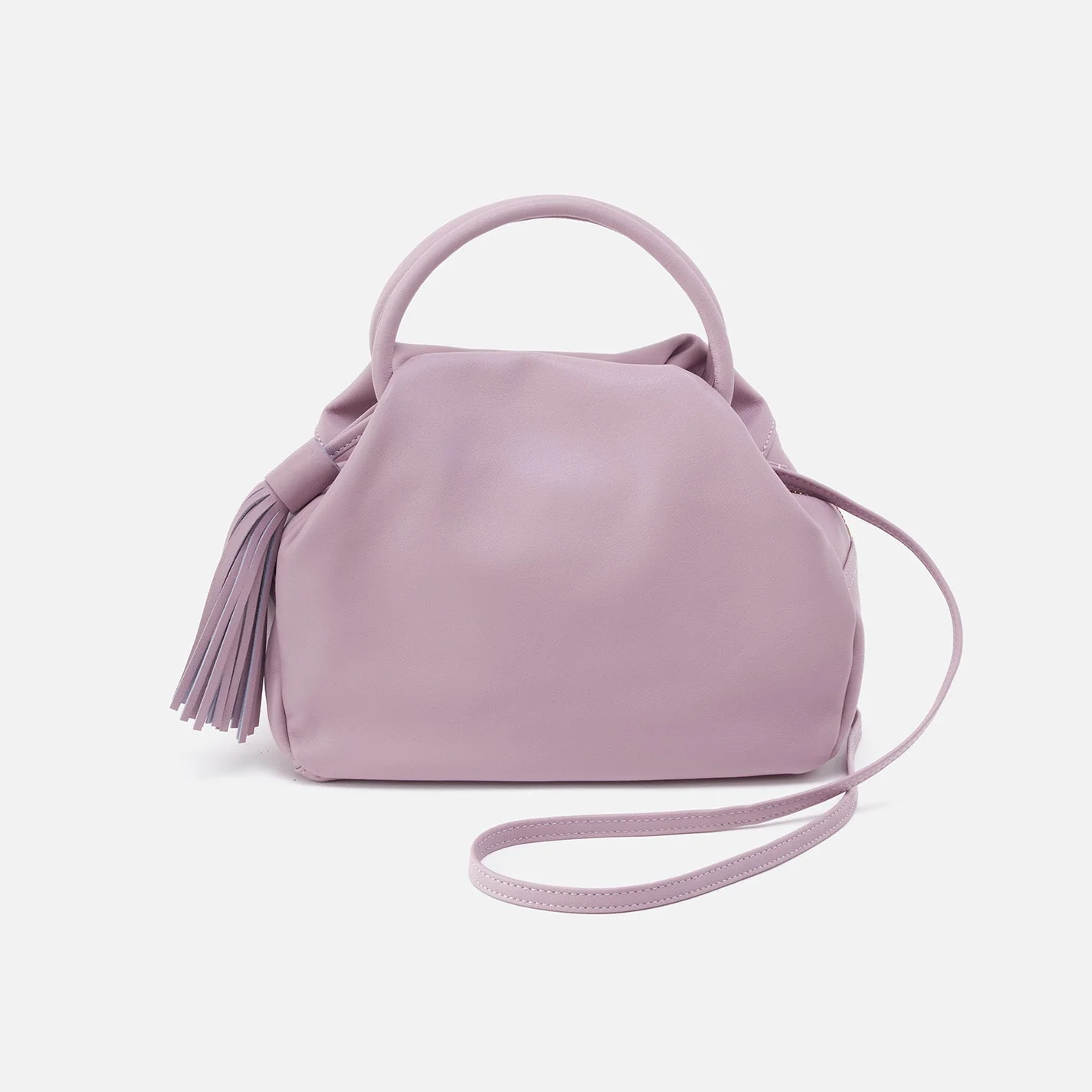 Darling Small Satchel in Silk Napa Leather - Black Lavender
