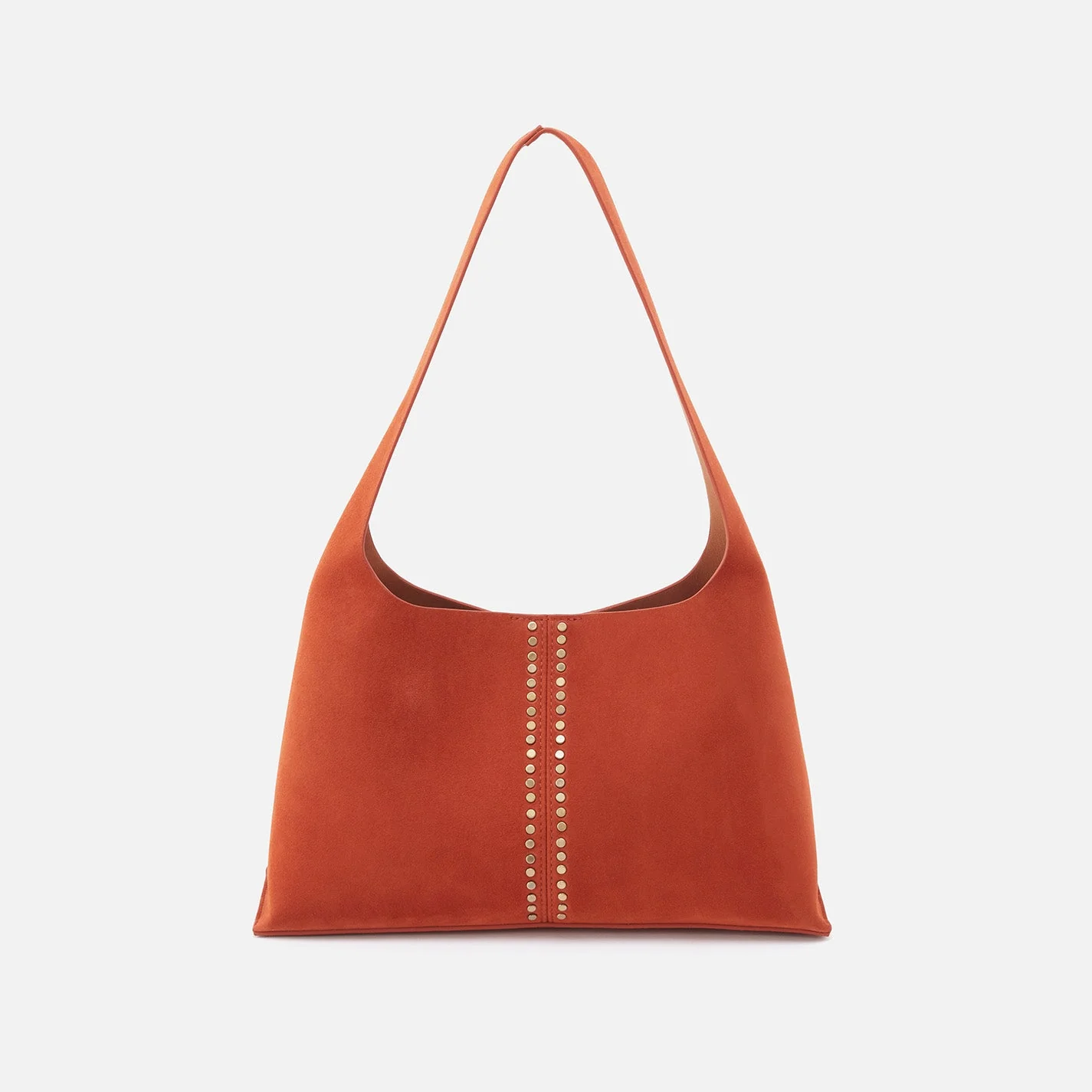 Joni Shoulder Bag in Suede With Studs - Cognac Cognac