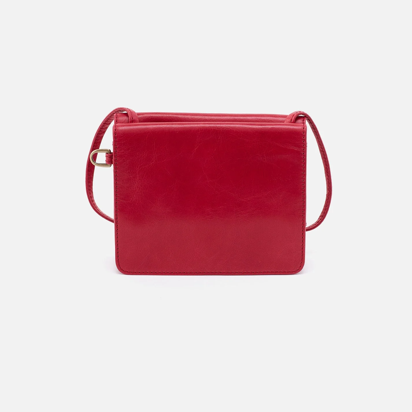 Jill Wallet Crossbody in Polished Leather - Claret Black