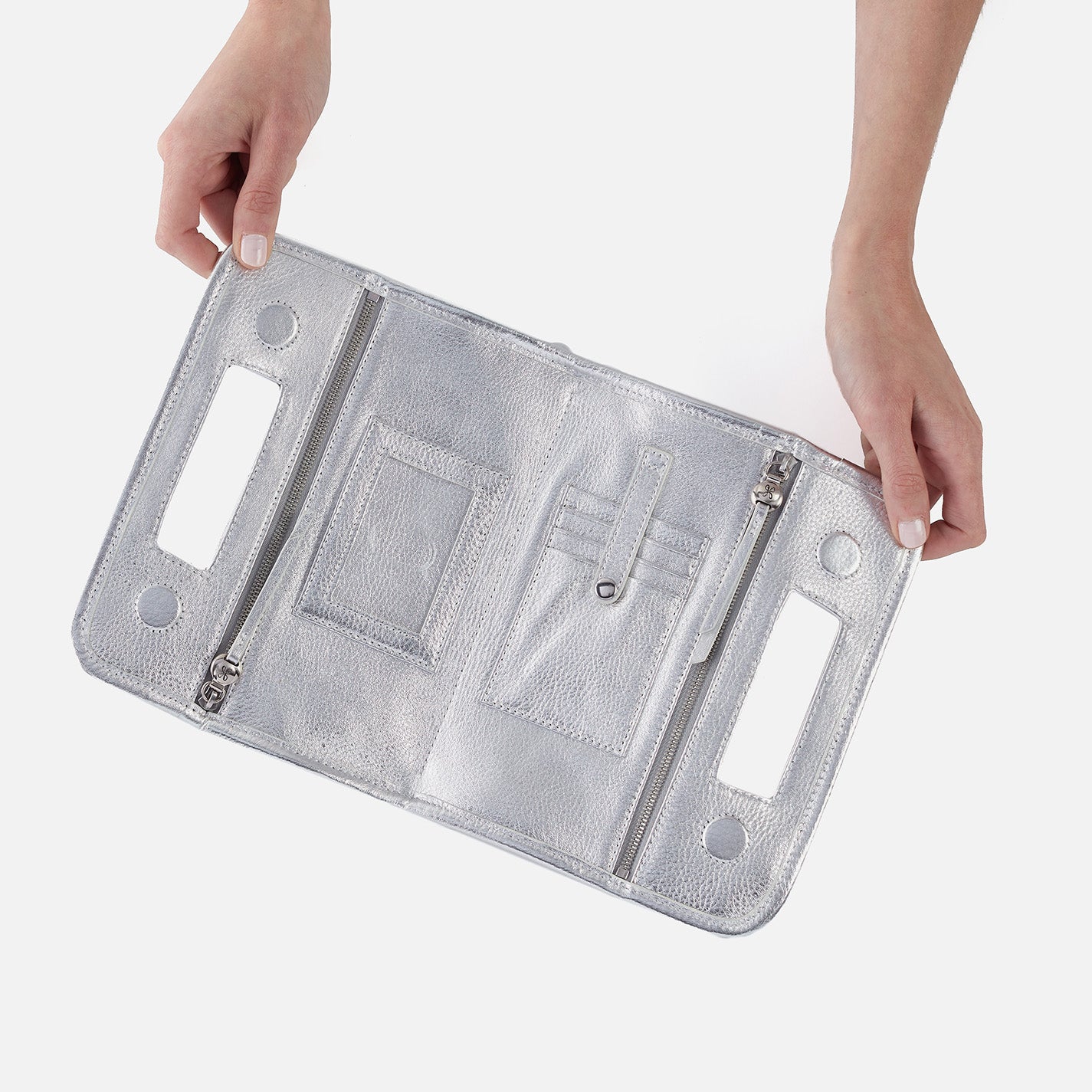 Ace Clutch in Metallic Leather