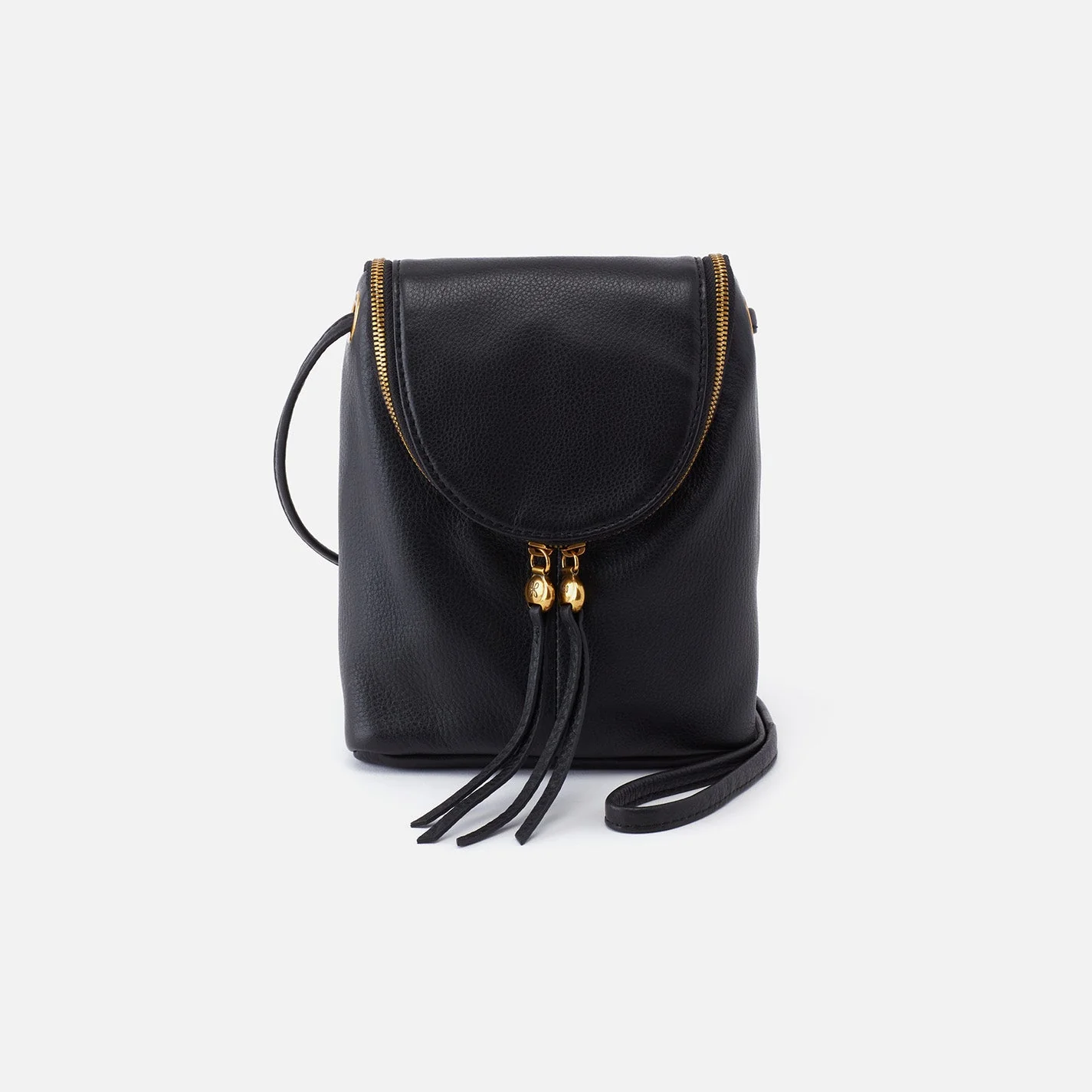 Fern Crossbody in Pebbled Leather - Black Gold Leaf