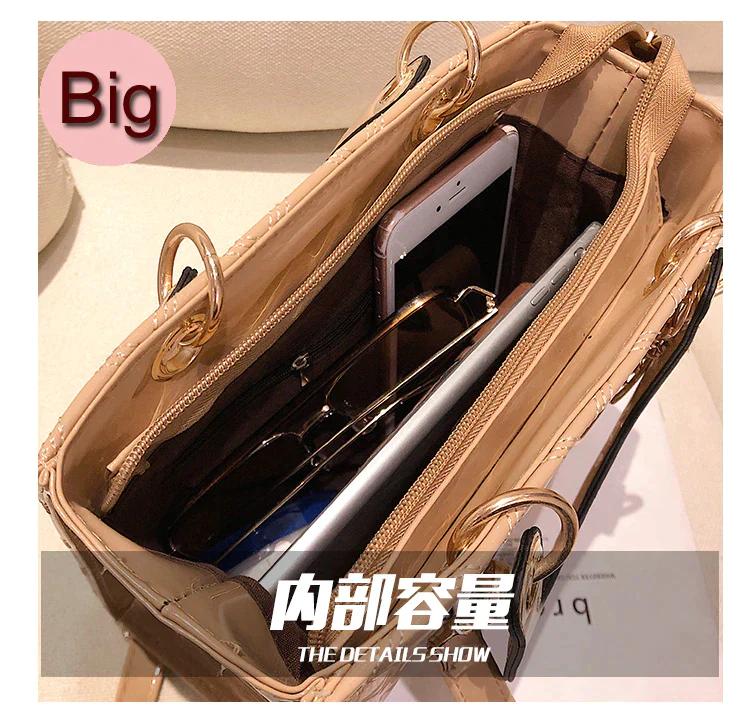 Ladies Fashion Tote Bag - Large Shiny Finish