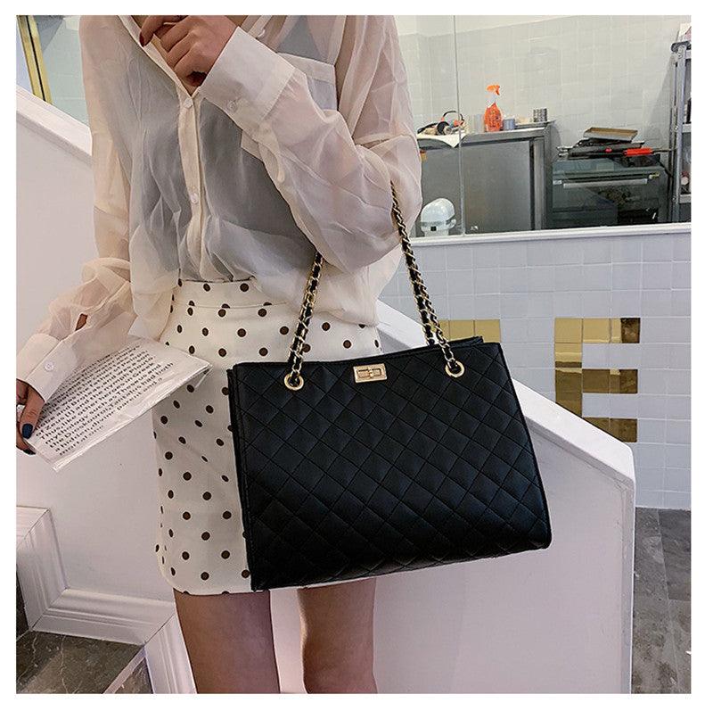 Ladies fashion shoulder bag diamond lattice pattern stylish beautiful bag