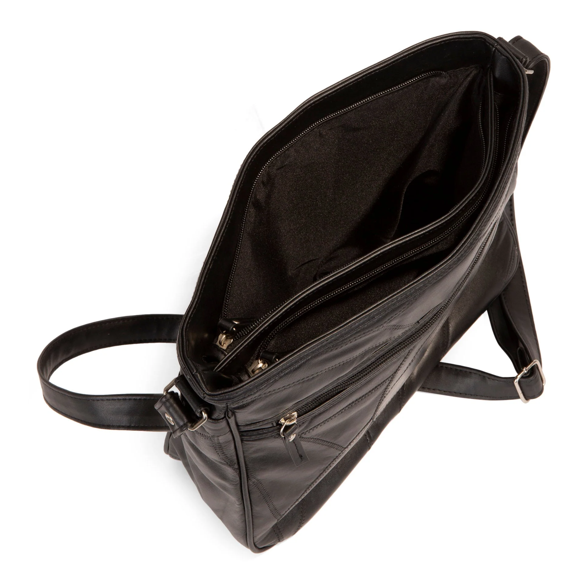 Patch Leather RFID Crossbody Bag