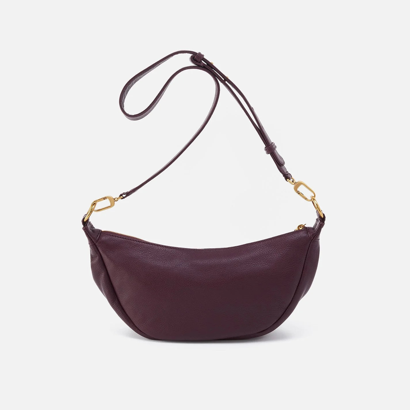 Knox Sling in Pebbled Leather - Ruby Wine Gold Leaf