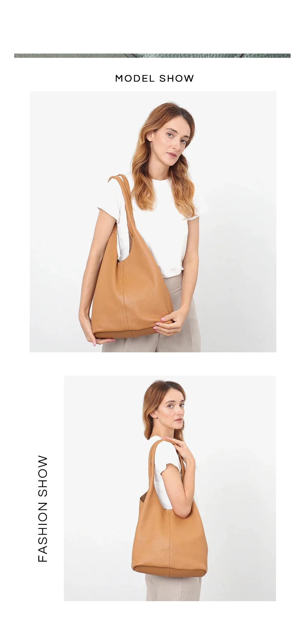 Women's hobo bag soft genuine leather