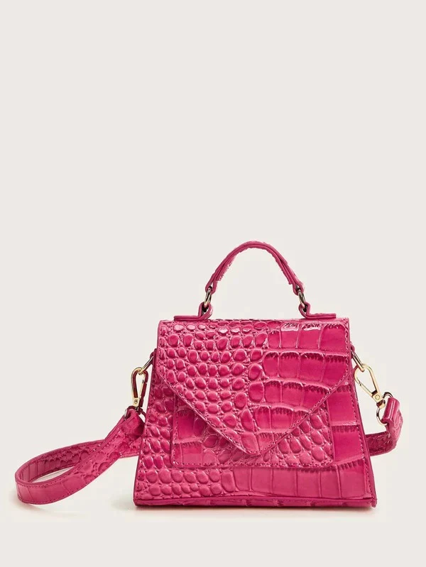 Mini satchel bag embossed