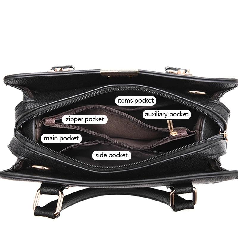 Ladies stylish tote bag with tassel v-detail