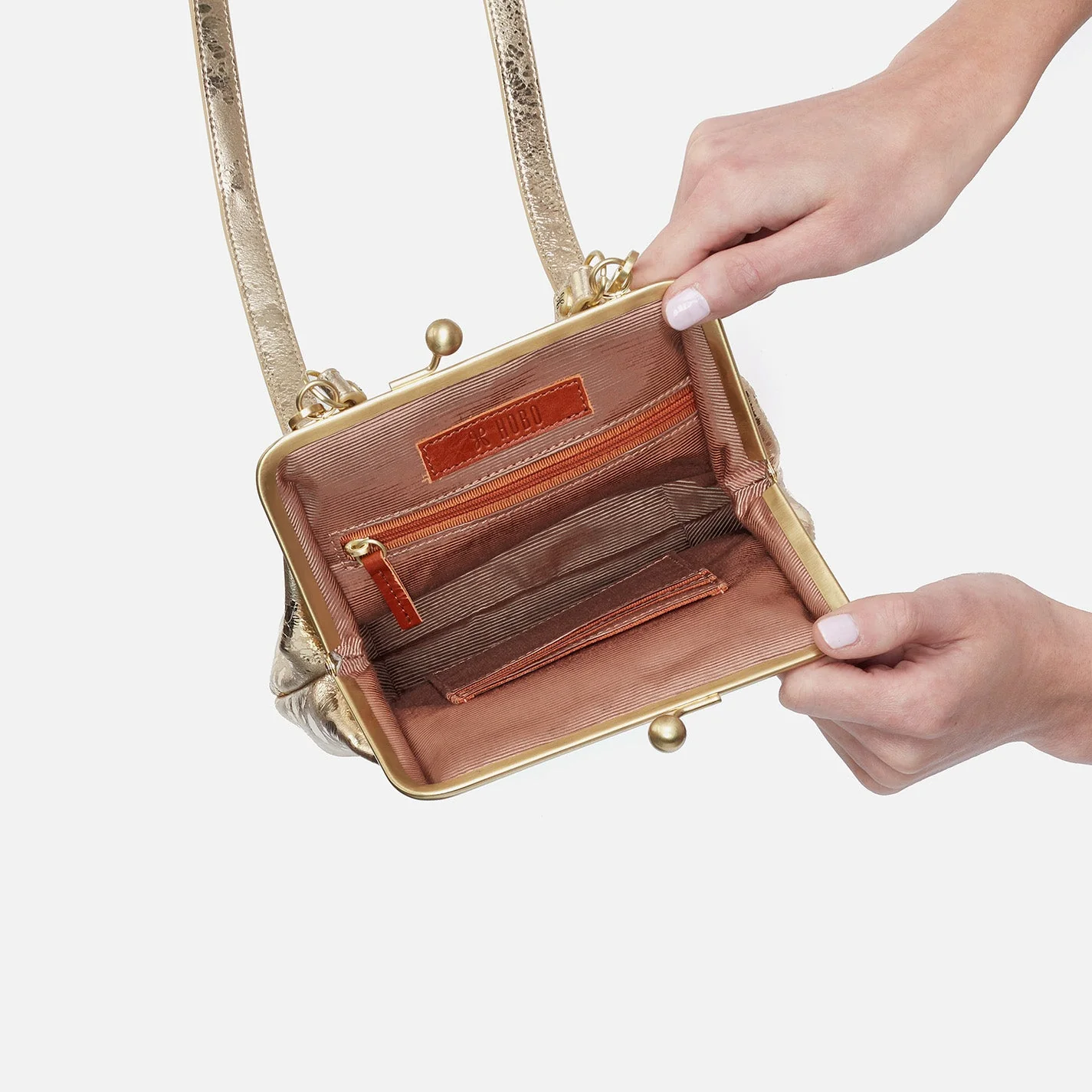 Alba Crossbody in Metallic Leather