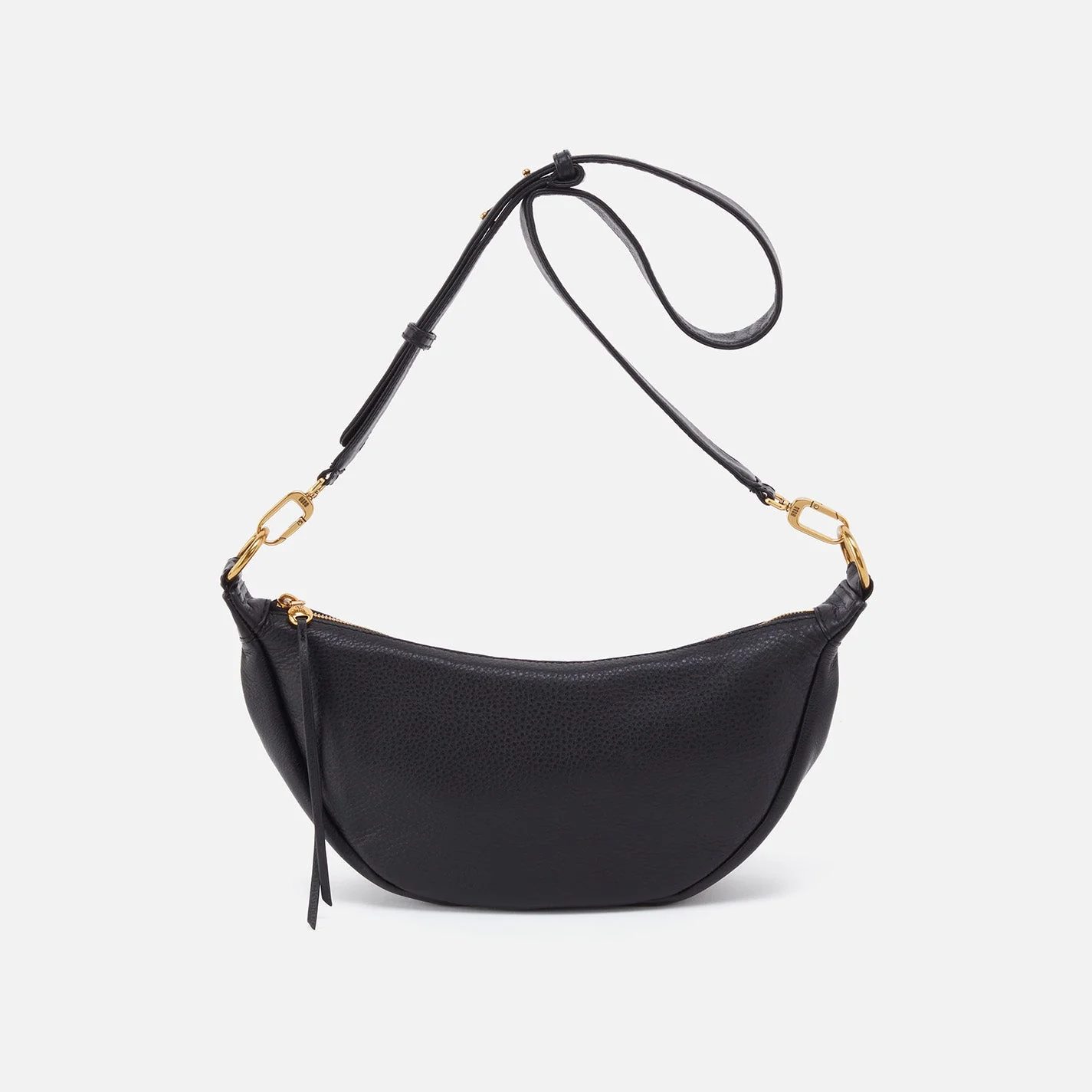 Knox Sling in Pebbled Leather - Black Gold Leaf