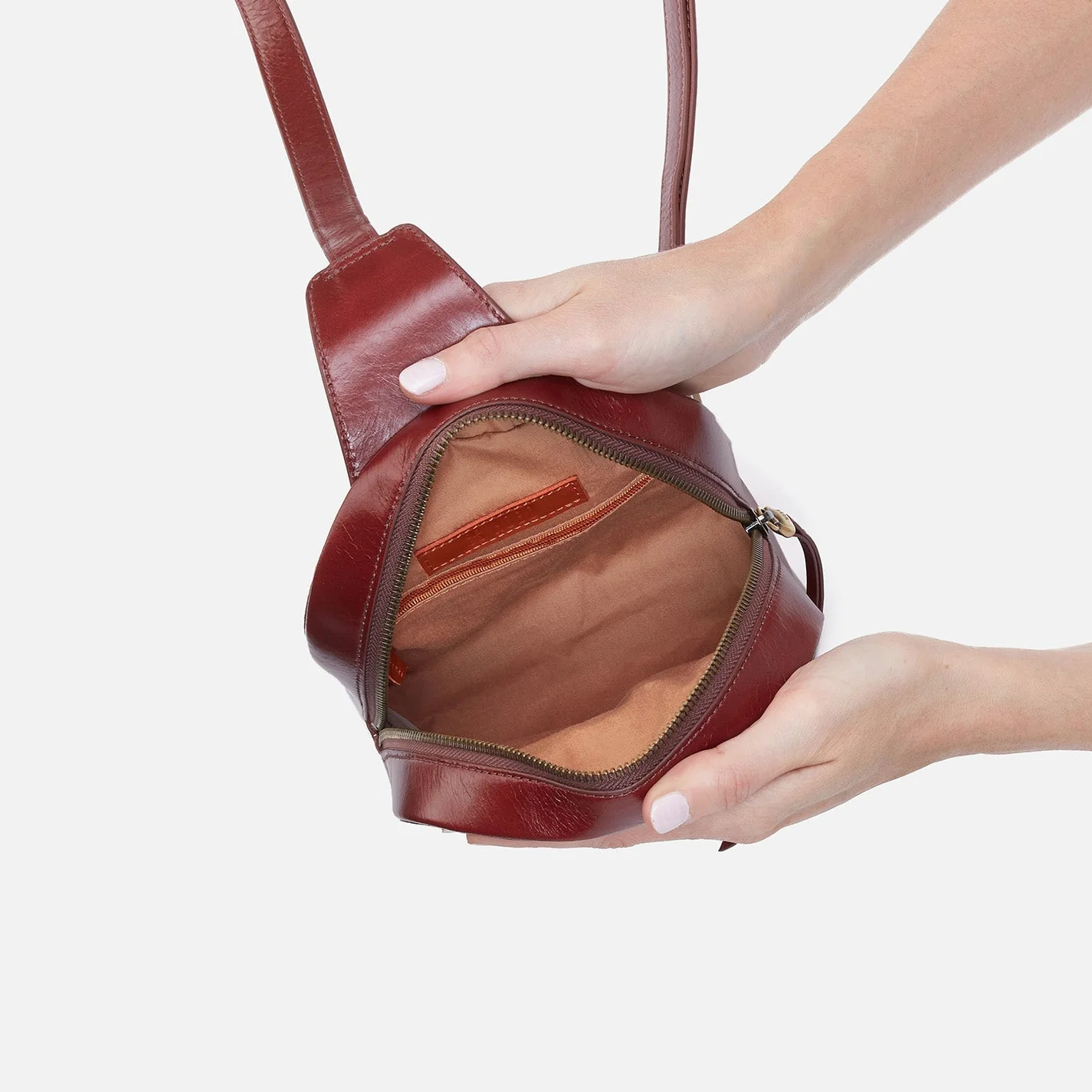 Dillon Sling in Polished Leather - Henna Sage Leaf