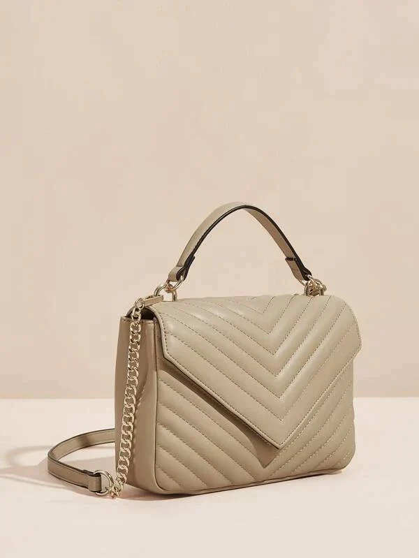 Chevron pattern satchel bag