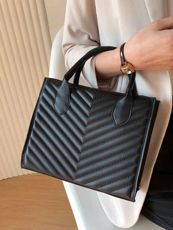 Ladies mini tote and crossbody bag chevron pattern