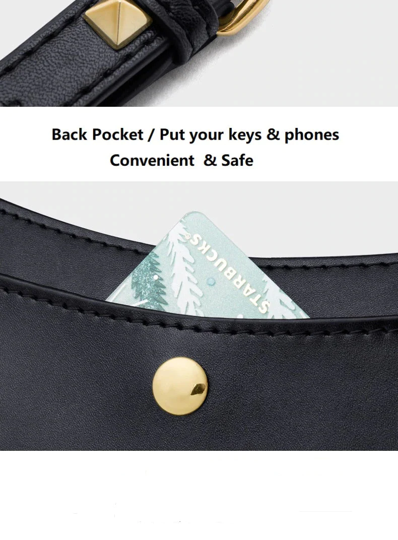 Women's messenger bag with rivet detail 100% Genuine leather bag